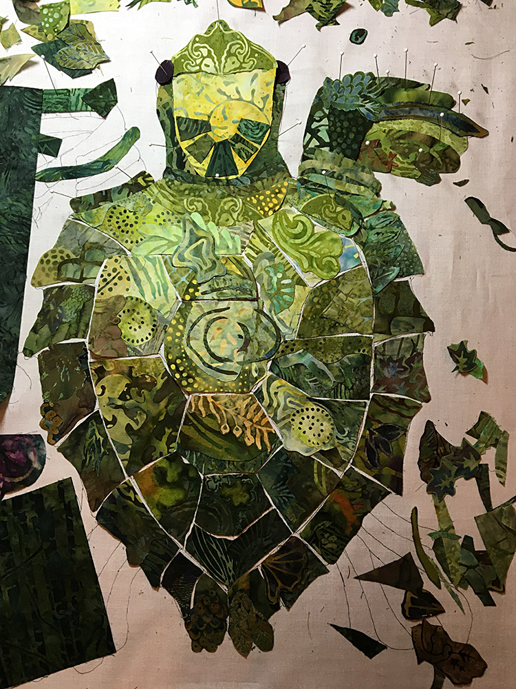 Susan Carlson Throwback Thursday: Fabric Collage Sea Turtle Class