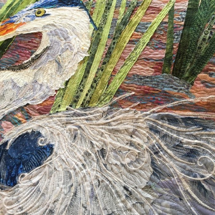 Creating Feathers in Fabric Collage