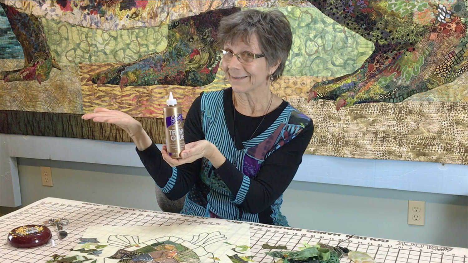 Susan Carlson Throwback Thursday: Step 5—Using Glue for Fabric Collage