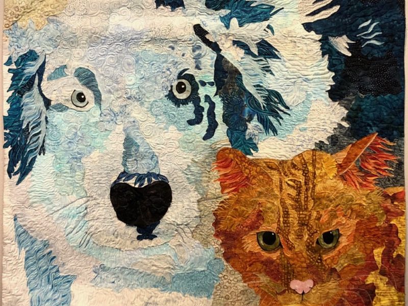 Susan Carlson Throwback Thursday: Howlin’ at the Moon Fabric Collage