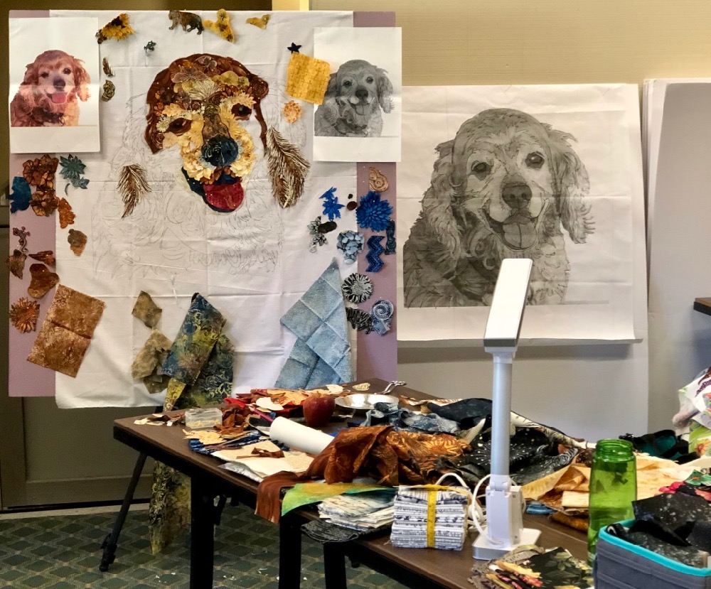 On the Road: Empty Spools Seminars 2019, Fabric Collage Class Part 1