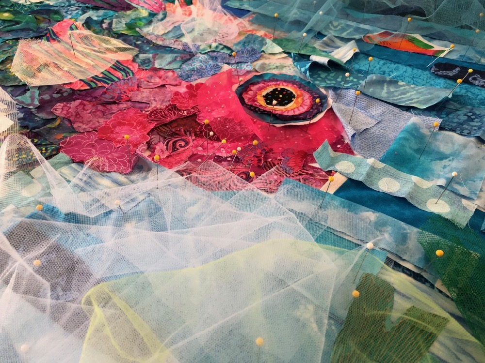 On the Road: Maine Fabric Collage Quilt Retreat, June 2019