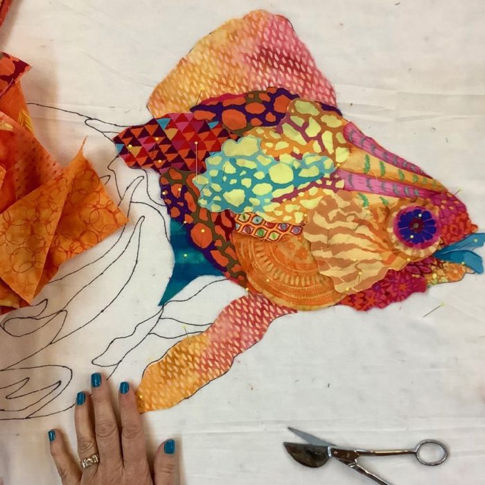 Susan Carlson Throwback Thursday: One Week to the Start of Follow-Along Fabric Collage Fish