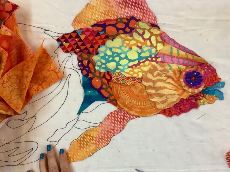 Susan Carlson Throwback Thursday: One Week to the Start of Follow-Along Fabric Collage Fish
