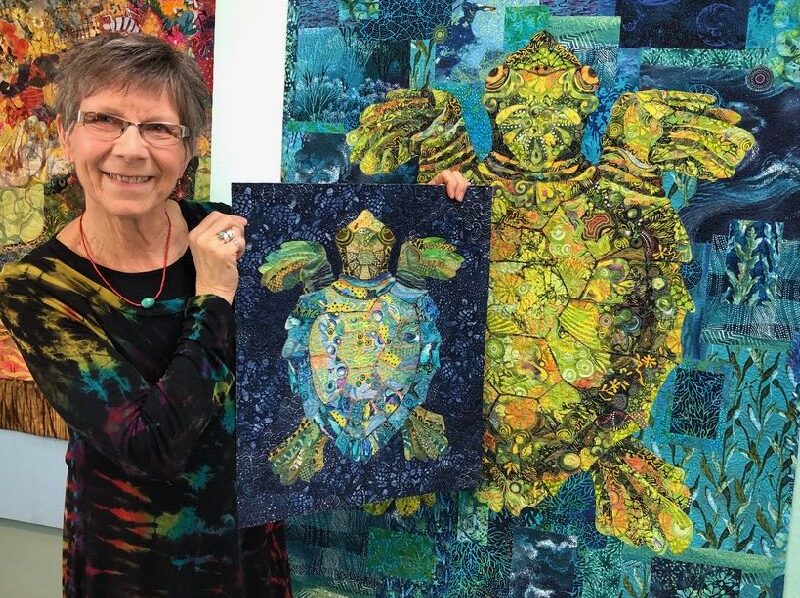 Susan Carlson Throwback Thursday: Fabric Collage eWorkshop Sea Turtle