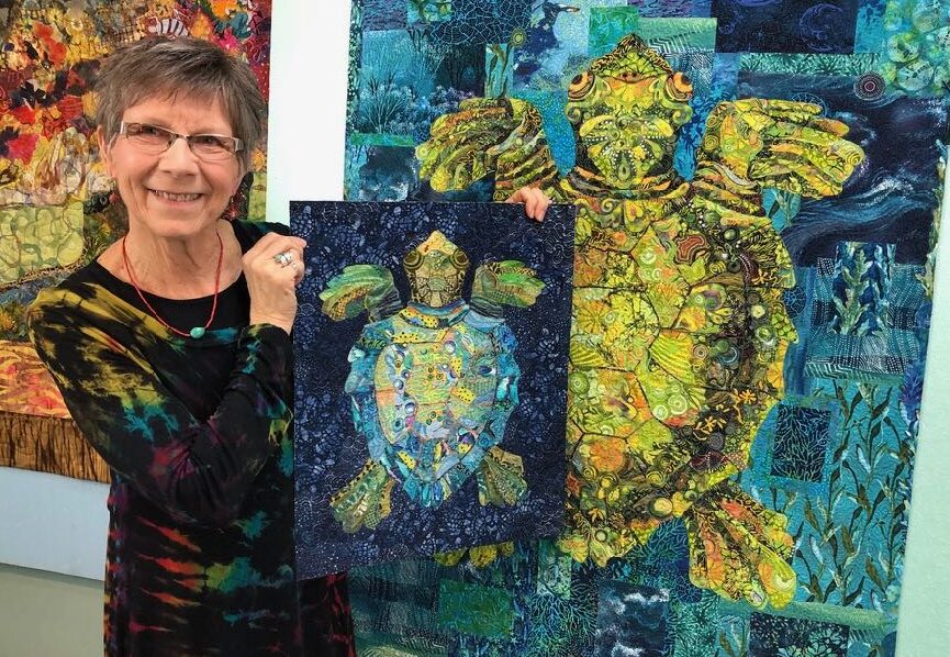 Susan Carlson Throwback Thursday: Fabric Collage eWorkshop Sea Turtle