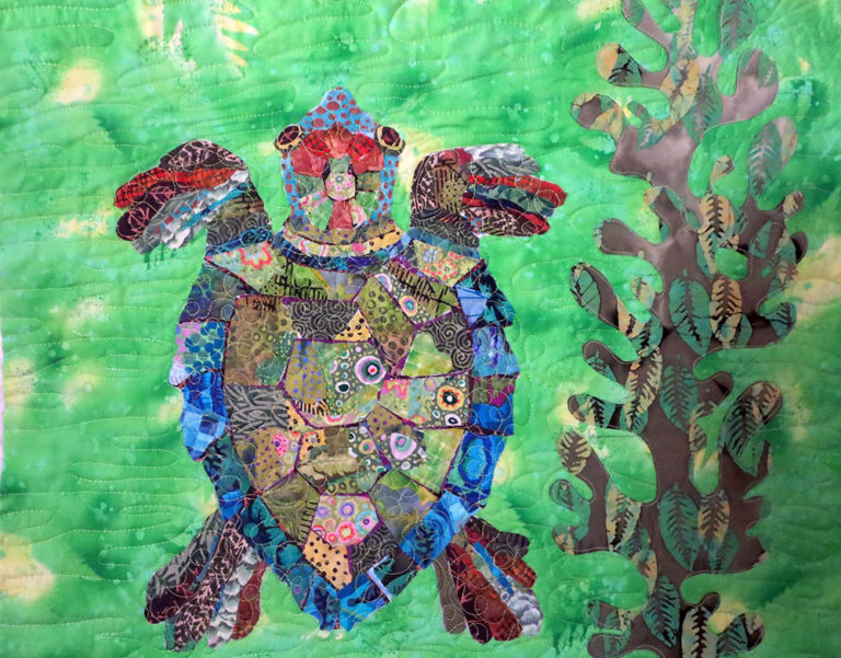 The Fabric Collage Finish Line: Sea Turtle Edition | Susan Carlson Quilts