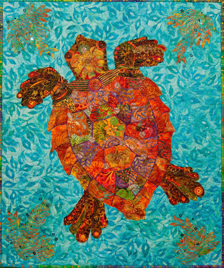 The Fabric Collage Finish Line: Sea Turtle Edition | Susan Carlson Quilts