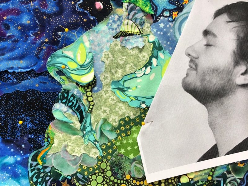 Susan Carlson Throwback Thursday: Making “Earthshine,” a Fabric Collage Portrait of Sam
