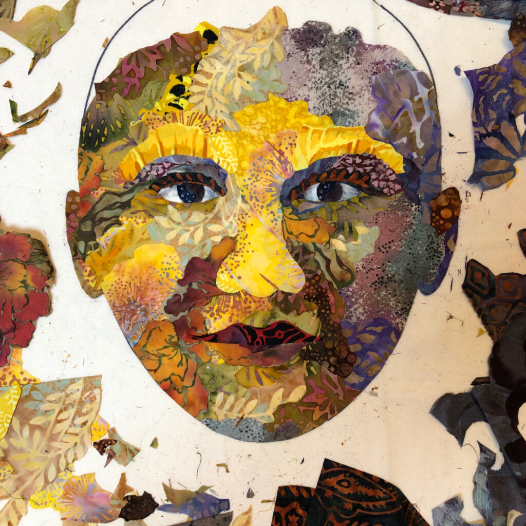 Sequence in Fabric Collage Part 2: Faces | Susan Carlson Quilts