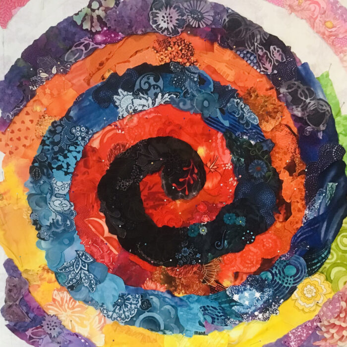 Fabric Collage Finish Line: Spiraling Together Group