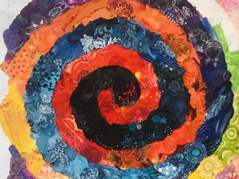 Fabric Collage Finish Line: Spiraling Together Group