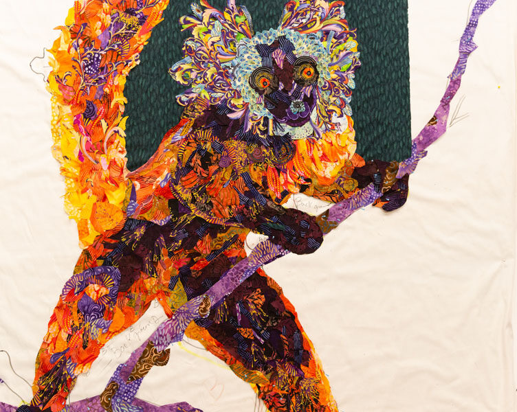 September 2021 Live Online Fabric Collage Class—Part One: Leaping Lemurs