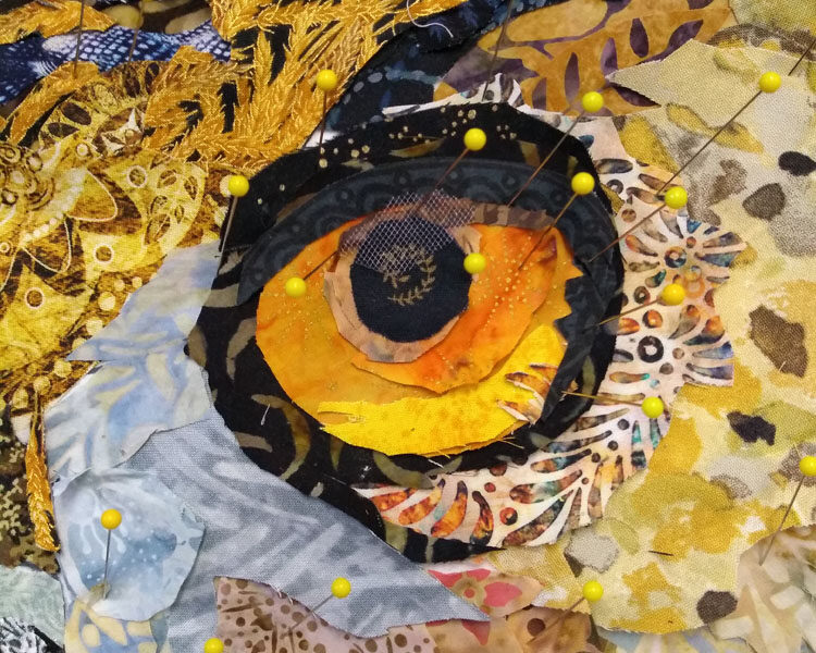 January 2022 Live Online Fabric Collage Class—Part One: Winging It