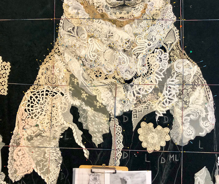 Susan Carlson Throwback Thursday: A Fabric Collage Lace Polar Bear Part 1