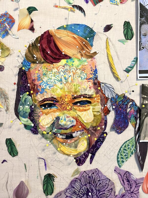 NOT On the Road: My First Portraits Only Online Fabric Collage Class ...