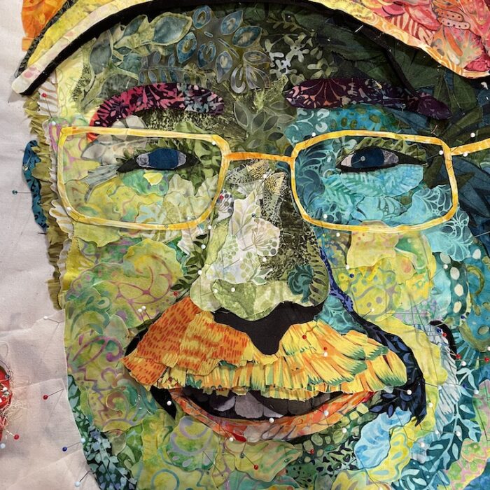 NOT On the Road: My First Portraits Only Online Fabric Collage Class—Part 2