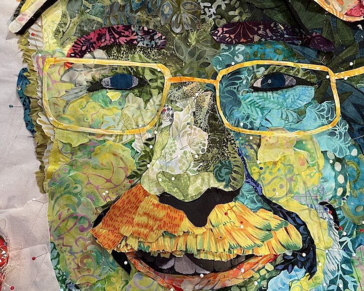 NOT On the Road: My First Portraits Only Online Fabric Collage Class—Part 2