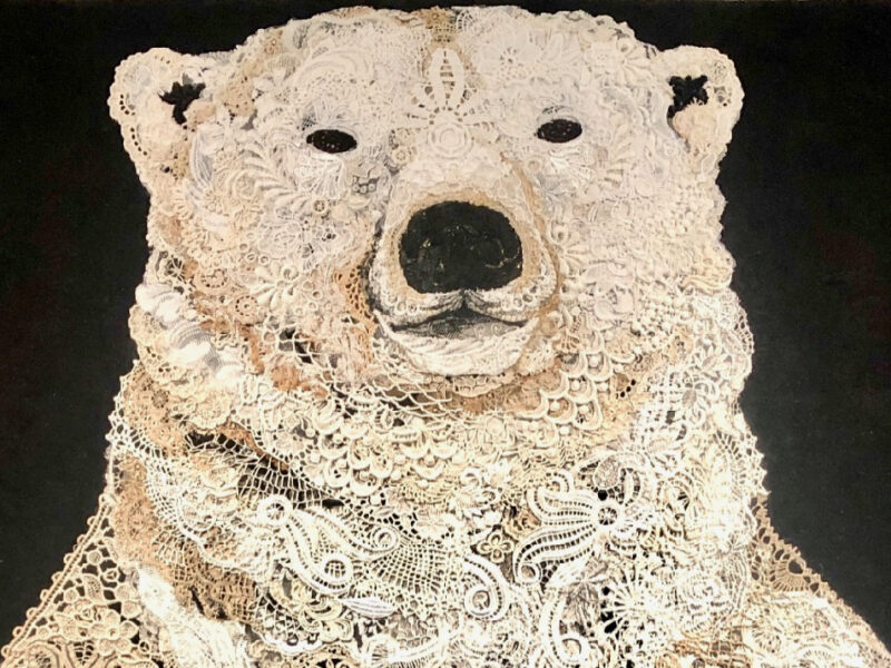 Susan Carlson Throwback Thursday: “Winfrieda,” the Lace Polar Bear Returns to Fly on the Wall—Free Event!