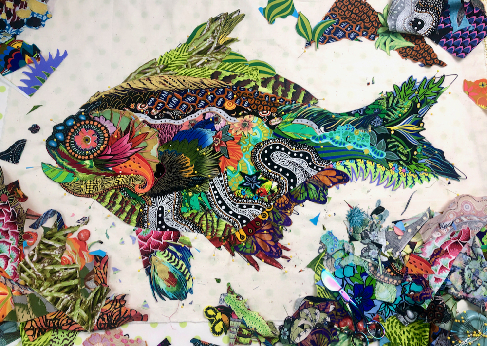 Susan Carlson Throwback Thursday: Join Me for Our Online Fabric Collage Fish Class—Better Late Than Never