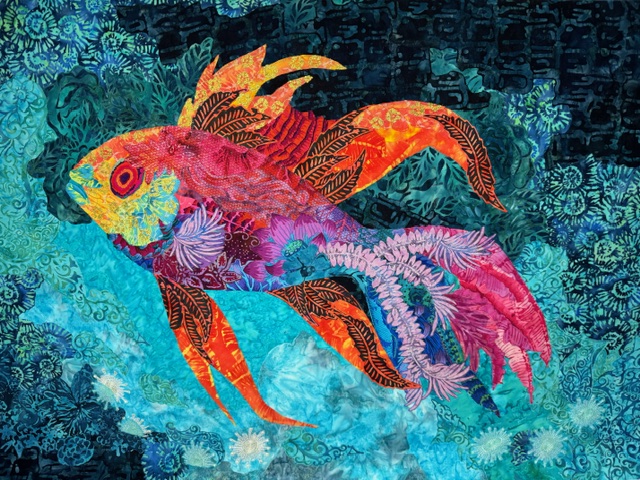 Even More Fish in the Sea: Fantastical Fabric Collage, February