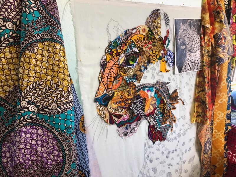 TODAY! Return of Fly on the Wall: Susan Carlson Fabric Collage Studio Watch—African Leopard