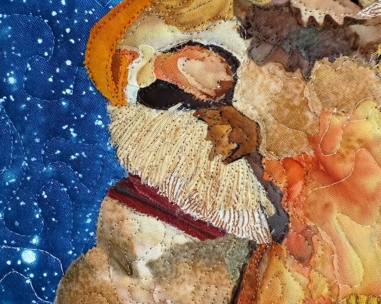 Susan Carlson Fabric Collage Finish Line #114: Portraits from All Angles Susan Carlson Fabric Collage Finish Line #114: Portraits from All Angles