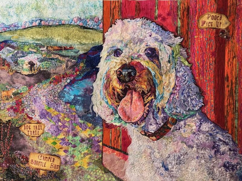 Susan Carlson Fabric Collage Finish Line #120: The Dogs of Winter Susan Carlson Fabric Collage Finish Line #120: The Dogs of Winter