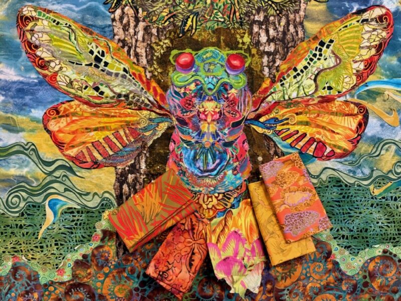Susan Carlson Fabric Collage: This Week in My Studio—Return of the Cicada—Second Draft Susan Carlson Fabric Collage: This Week in My Studio—Return of the Cicada—Second Draft
