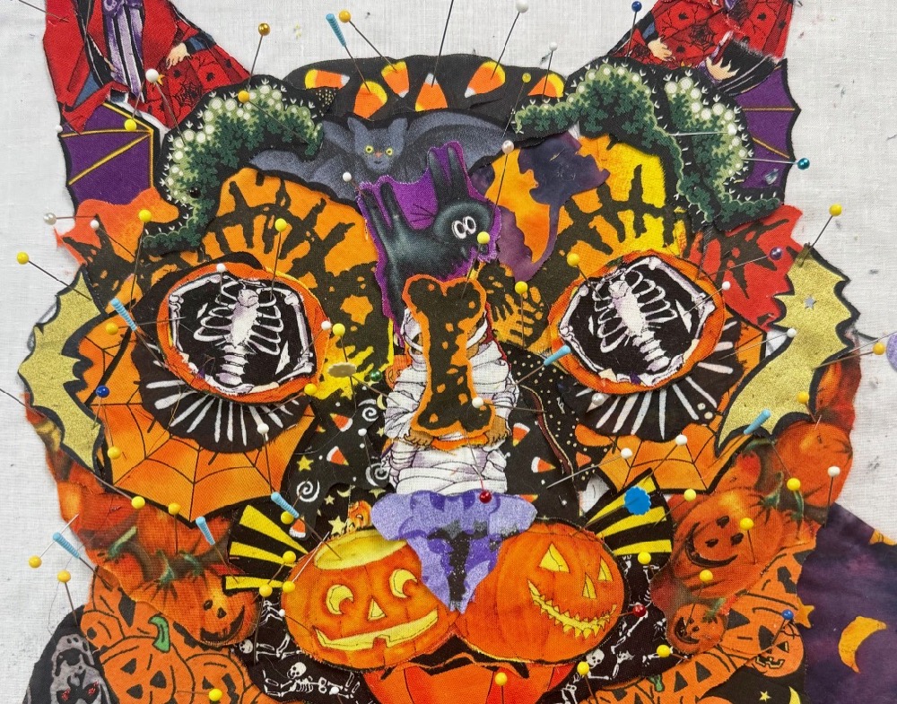 Susan Carlson Fabric Collage Throwback Thursday: Holding It All Together—and Captivating Cats Begins Susan Carlson Fabric Collage Throwback Thursday: Holding It All Together—and Captivating Cats Begins